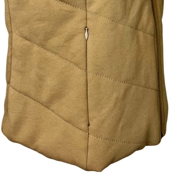 Coldwater Creek Quilted Vest Zip Front Pockets High Collar Tan Women's Size PXL - Picture 10 of 12